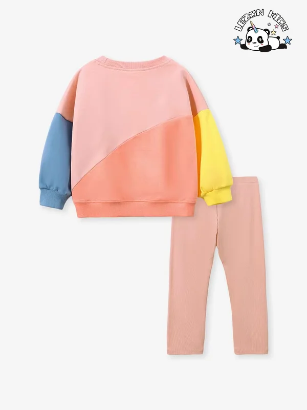 LEZONKIDS - Conjunto de Roupas Personalizáveis para Meninas com Camiseta de Manga Longa e Impressão - Conjuntos de Roupas para Meninas